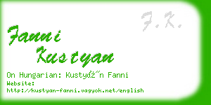 fanni kustyan business card